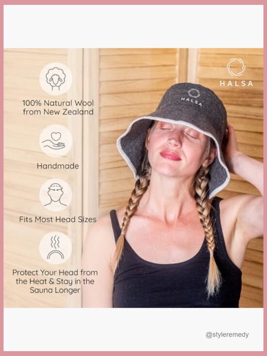 100% Natural Wool Finnish Sauna Hat for Head & Hair Protection, Breathable, One main image 5